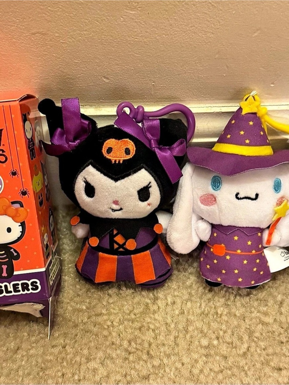 Sanrio Hello Kitty and Friends Spooky Series Plush Dangler - Kuromi & Cinnamorol